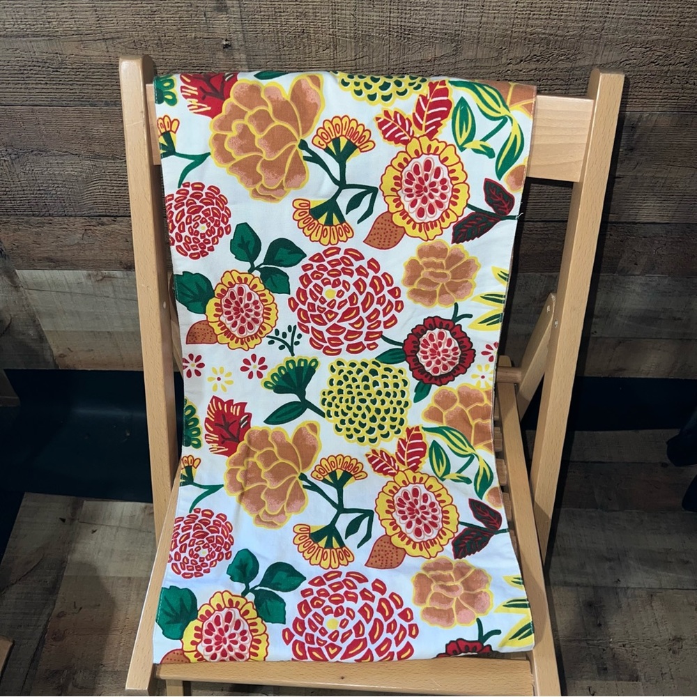 Bold Table Runner Striped Floral 71”x13”